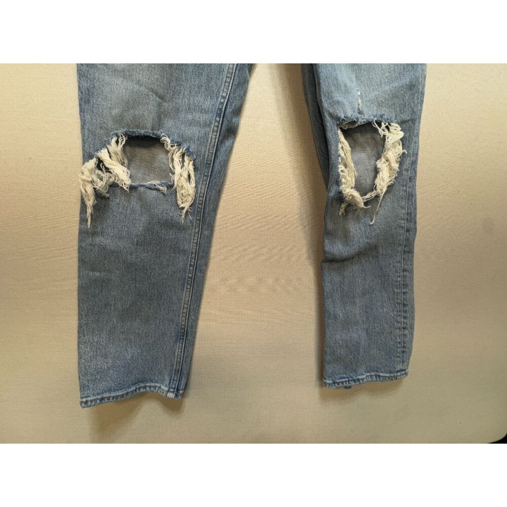 Abercrombie & Fitch 90s Straight Jeans Womens 26/2 Blue Denim Hi-Rise Distressed - Picture 6 of 12